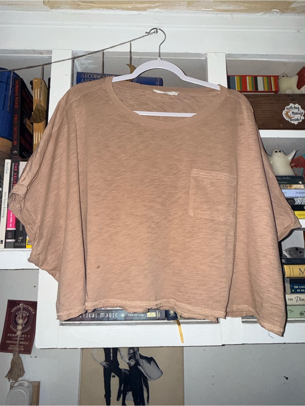 Double Zero Peach Slub Knit Crop Top